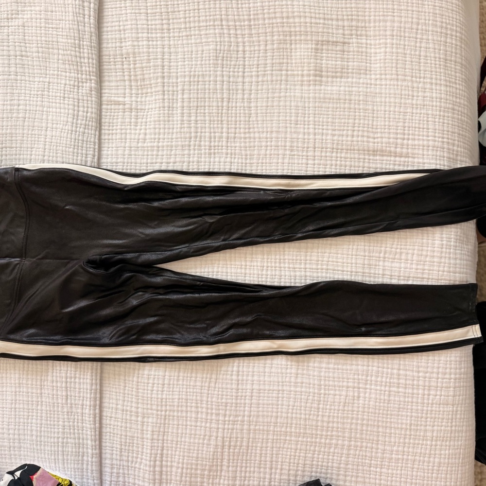 Black SPANX with White Stripe